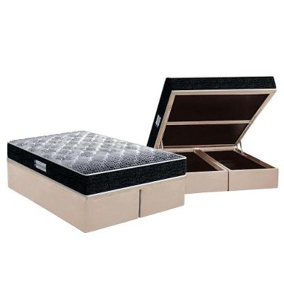 Cama Box Baú Queen: Colchão Ortopédico Probel D33 / EP Firmepedic ProDormir Advanced Tech1500 Double Face + Base CRC Suede Clean(158x198)