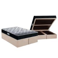 Cama Box Baú Queen: Colchão Ortopédico Probel D33 / EP Firmepedic ProDormir Advanced Tech1500 Double Face + Base CRC Suede Clean(158x198) - 1