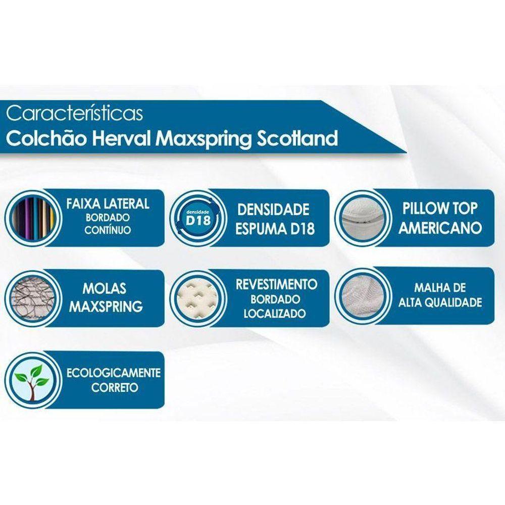 Cama Box Baú Queen: Colchão Molas Herval Maxspring Scotland + Base CRC Courano White(158x198) - 8