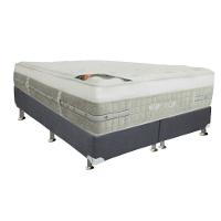 Cama Box Queen: Colchão Molas Castor Pocket Summer Winter + Base CRC Suede Cinza(158x198) - 1