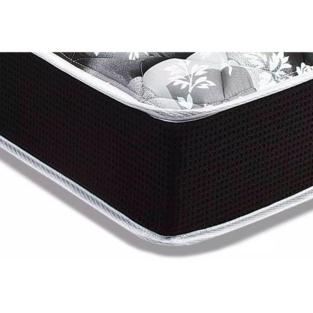 Cama Box Queen: Colchão Espuma D45 Luckspuma Gran Luck Black + Base CRC Suede Black(158x198) - 3