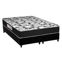 Cama Box Queen: Colchão Espuma D45 Luckspuma Gran Luck Black + Base CRC Suede Black(158x198) - 1