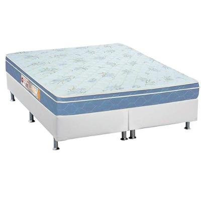 Cama Box Queen: Colchão Espuma Castor D45 Sleep Max + Base CRC Courano White(158x198)