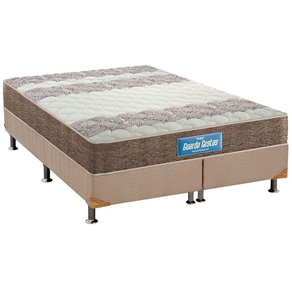 Cama Box Queen: Colchão Espuma D33 Probel /Ep Anatômico Guarda Costas Plus + Base Clean(158X198) - 1