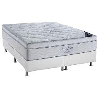 Cama Box King: Colchão Molas Ensacadas Ortobom SuperPocket Freedom Visco + Base CRC Courano White(193x203) - 1