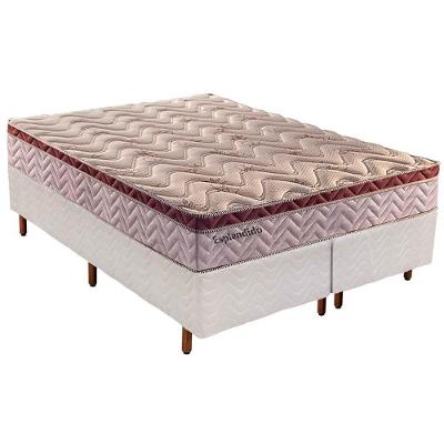 Cama Box King: Colchão Molas Paropas Masterpocket Ensacadas Esplêndido + Base Branco(193X203)