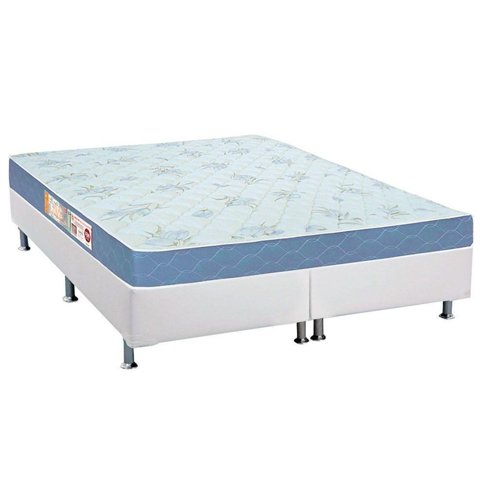 Cama Box King: Colchão Espuma D45 Castor Sleep Max + Base CRC Courano White(193x203) - 1