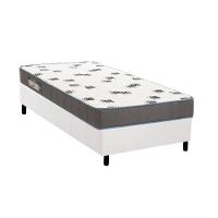 Cama Box Solteiro: Colchão Espuma D33 Ortobom Light Saúde + Base CRC Courano White(88x188) - 1