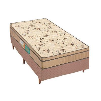 Cama Box Solteiro: Colchão Espuma D45 Polar Pérola Fort Clean + Base CRC Rústico Clean(88x188)