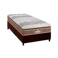 Cama Box Solteiro: Colchão Anatômico Probel D33/EP Guarda Costas Próintense Plus + Base CRC Suede Brown(88x188) - 1