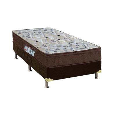 Cama Box Solteiro: Colchão Ortopédico Ortobom D45/EP Fort Tech ISO 150 Mega Firme + Base CRC Suede Brown(78x188)