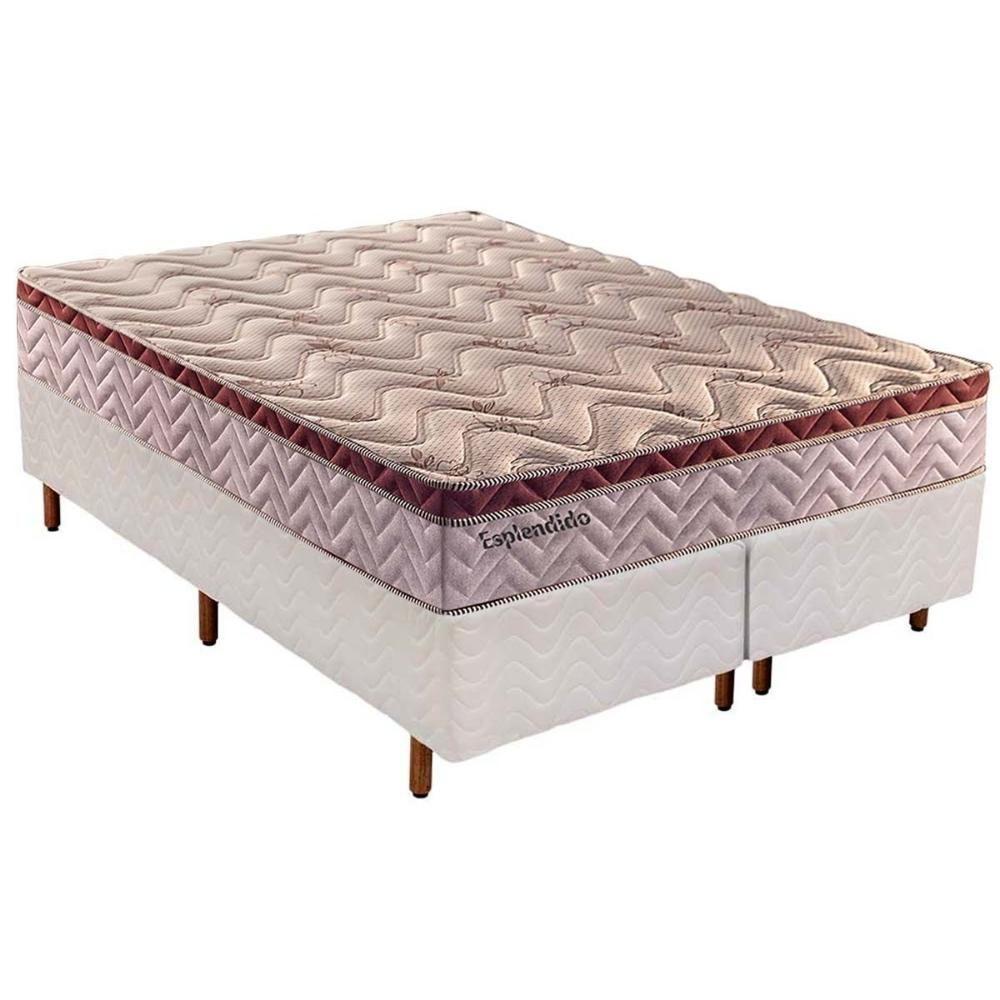 Cama Box Queen: Colchão Molas Paropas Masterpocket Ensacadas Esplêndido + Base Branco(158X198) - 1