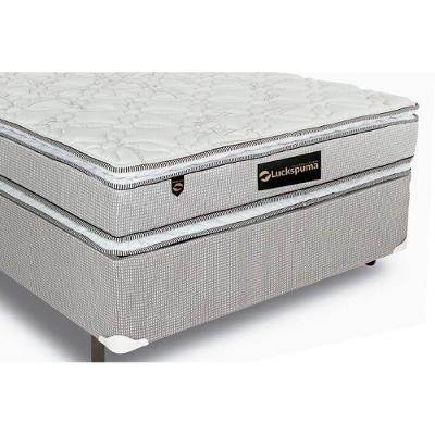 Cama Box Queen: Colchão Molas Ensacadas Luckspuma MasterPocket Lucksfaction Plus + Base CRC Suede Gray(158x198)