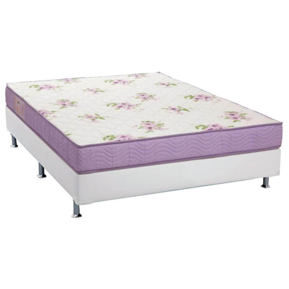 Cama Box Viúva: Colchão Espuma Ortobom Physical Super Resistente + Base CRC Courano White(128x188) - 1
