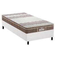 Cama Box Solteiro: Colchão Ortopédico Probel D33/EP Anatômico Guarda Costas Próintense Plus + Base CRC Suede White(88x188) - 1