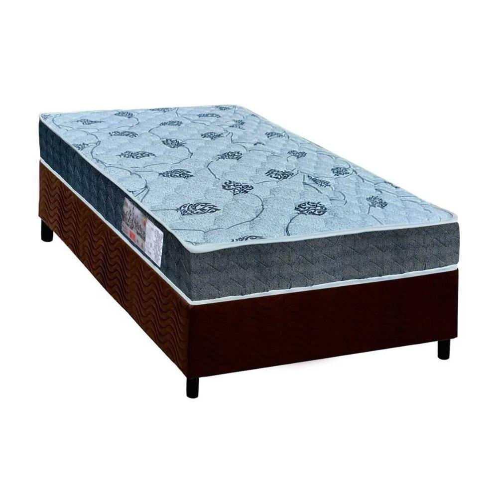Cama Box Solteiro: Colchão Ortopédico Orthoflex D45/EP Anatômico Cecina + Base CRC Suede Brown(88x188) - 1