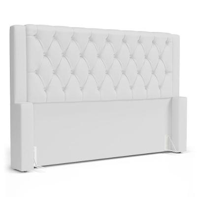 Cabeceira Atena Para Cama Box Queen Size 160cm Capitonê Com Frame Sintético Branco - Abmaza