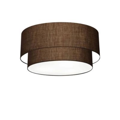 Plafon Duplo Cilíndrico Vivare Md-3017 Cúpula Em Tecido 50x40cm - Bivolt Café 127/220v