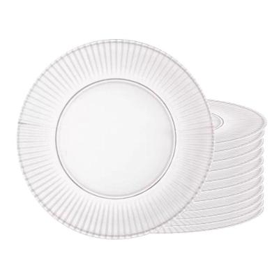 Jogo 12 Pratos Rasos De Cristal Transparente Renaissance Lyor 26,5cm