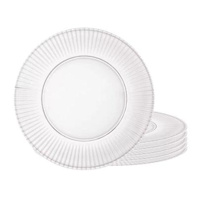 Jogo 6 Pratos Rasos De Cristal Transparente Renaissance Lyor 26,5cm