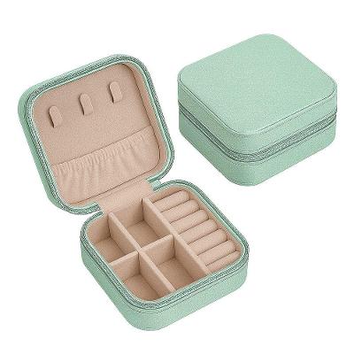 Mini Porta-jóias Em Couro Sintético Verde Menta