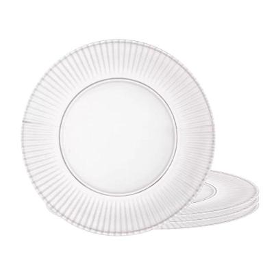 Jogo 4 Pratos Rasos De Cristal Transparente Renaissance Lyor 26,5cm