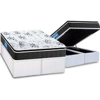 Cama Box Baú Queen: Colchão Anatômico Probel D40 Guarda Costas Premium Hiper Firme Pillow Top + Base CRC Courano White(158x198) - 1