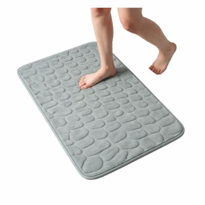 Tapete Banheiro Antiderrapante Pedras - Cinza