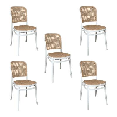 Kit 5 Cadeiras De Jantar Roma Para Sala E Cozinha Branco