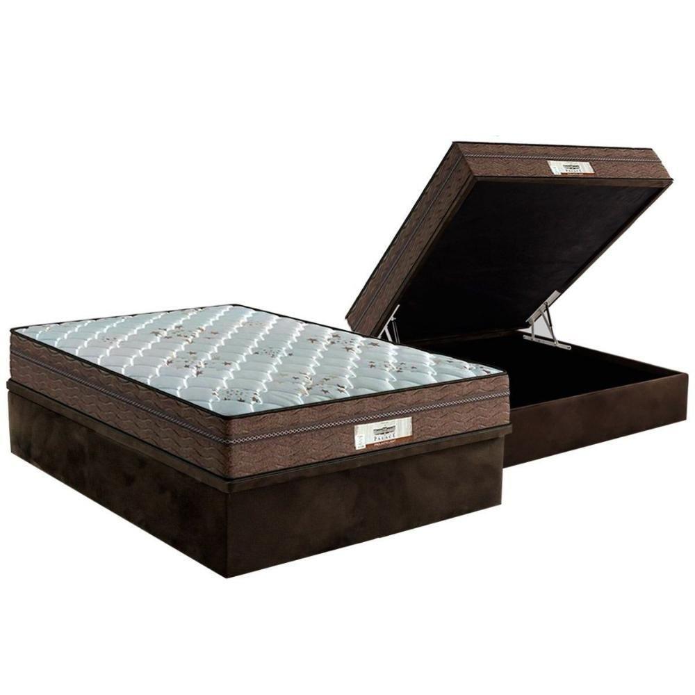 Cama Box Baú Casal: Colchão Molas Ensacadas Probel MasterPocket ProDormir Pallace + Base CRC Suede Brown(138x188) - 1