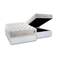 Cama Box Baú Casal: Colchão Molas MasterPocket Ensacadas Anjos   Impressione Visco Látex + Base CRC Courano White(138x188) - 1