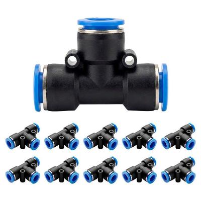 Conexão União Emenda Em "t" 8mm Pu Pneumática Engate Rápido - 10 Peças