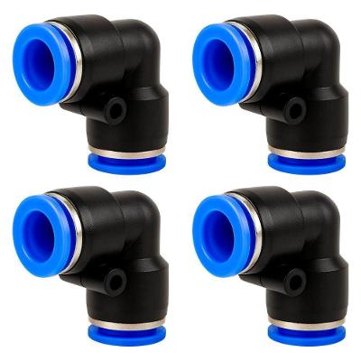 04 Cotovelos União Conexão Emenda 6mm Pu Pneumática Engate Rápido