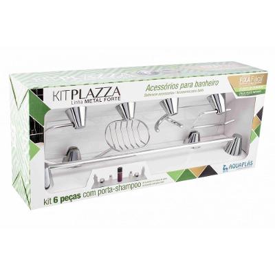 Kit De Banheiro Linha Plazza 6 Peças Cromado