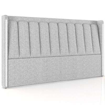 Cabeceira Cama Box Queen Estofada Com Led 160cm Moan P05 Linho Cinza Claro - Lyam Decor