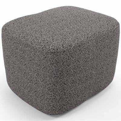 Puff Decorativo Orgânico Para Sala Quarto Saori W01 Linho Mescla Chumbo - Lyam Decor