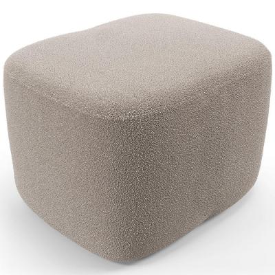 Puff Decorativo Orgânico Para Sala Quarto Saori W01 Bouclê Creme - Lyam Decor