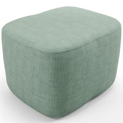Puff Decorativo Orgânico Para Sala Quarto Saori W01 Linho Verde Menta - Lyam Decor