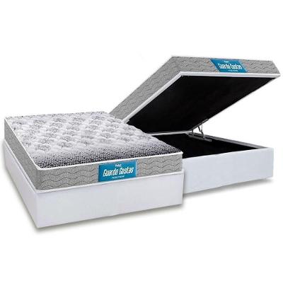 Cama Box Baú Casal: Colchão Espuma Probel D45 / EP Guarda Costas PróExtreme + Base CRC Courano White(138x188)
