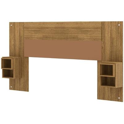 Cabeceira Para Cama Box Casal E Solteiro Com Mesas Laterais Quioto V01 Nature Camarim Brisa - Lyam Decor