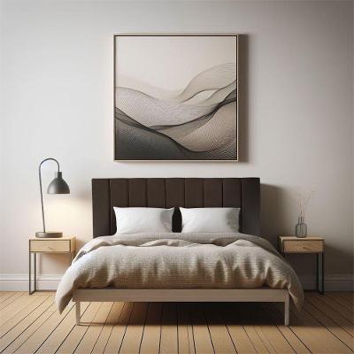 Cabeceira Casal 1,40m Holanda Suede - Pallazio Cor Marrom