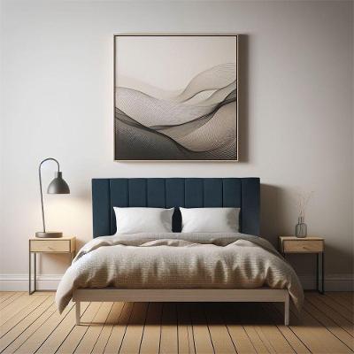Cabeceira Casal 1,40m Holanda Suede - Pallazio Cor Azul Marinho