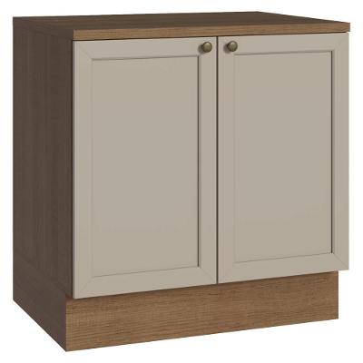 Balcão De Cozinha 80 Cm 2 Portas Rustic-crema Vik Madesa Rustic-crema