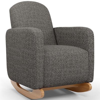 Poltrona De Amamentação Com Balanço Orgânica Saori W01 Linho Mescla Chumbo - Lyam Decor