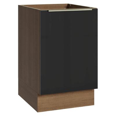 Balcão De Cozinha 50x60cm 1 Porta (sem Tampo) Rp Lux Madesa Rustic/preto