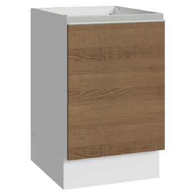 Balcão De Cozinha 50cm 1 Porta (sem Tampo) Br Glamy Madesa Branco/rustic