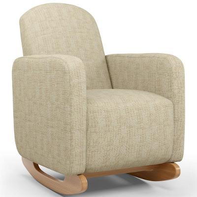 Poltrona De Amamentação Com Balanço Orgânica Saori W01 Linho Bege - Lyam Decor