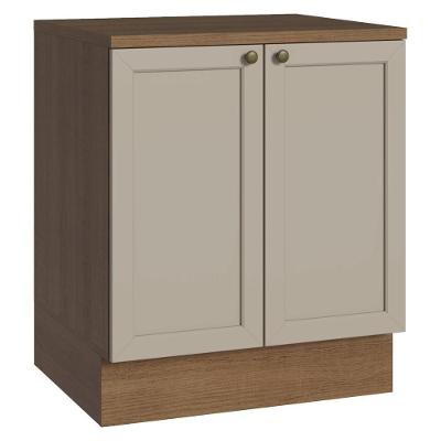 Balcão De Cozinha 70 Cm 2 Portas Rustic-crema Vik Madesa Rustic-crema