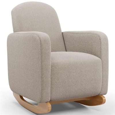 Poltrona De Amamentação Com Balanço Orgânica Saori W01 Bouclê Creme - Lyam Decor