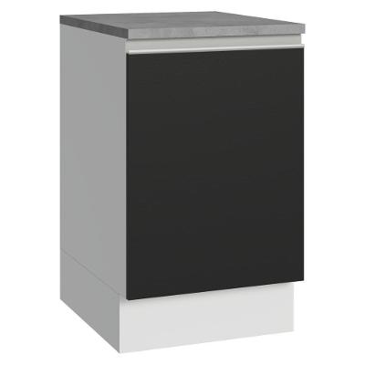 Balcão De Cozinha 50cm 1 Porta Bp Glamy Madesa Branco/preto